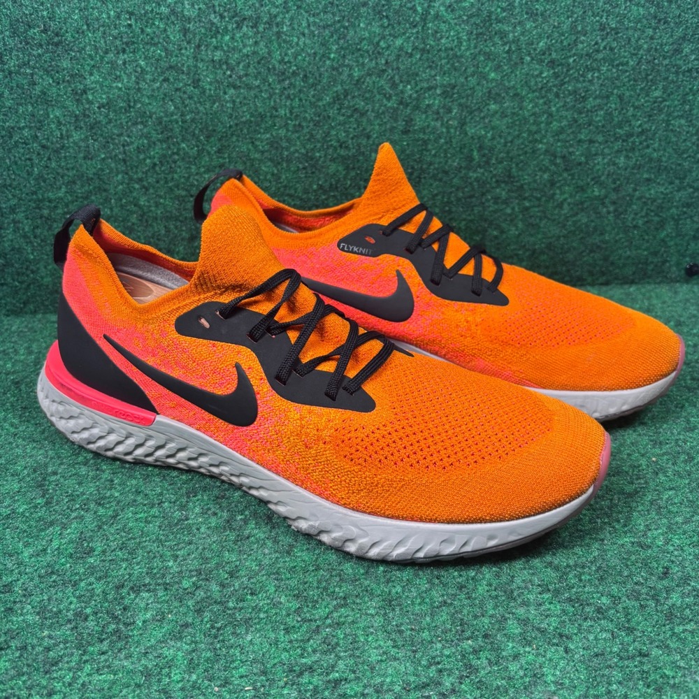 Nike Epic React Flyknit Orange Pink Black Mens Running Shoes AQ0067-800 Size 13 - Picture 2 of 8